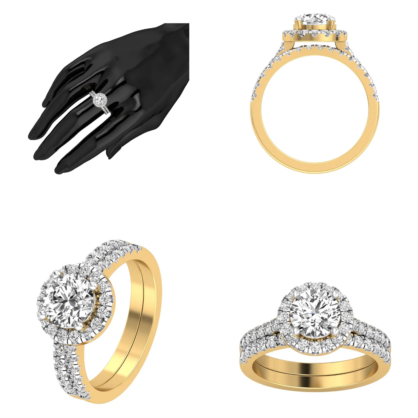 Women's 9K Solid Gold Wedding Band Ring 1.66 Cts VS Clarity EF Color Lab Grown Diamond Brilliant Cut Luxury IGI Jewelry