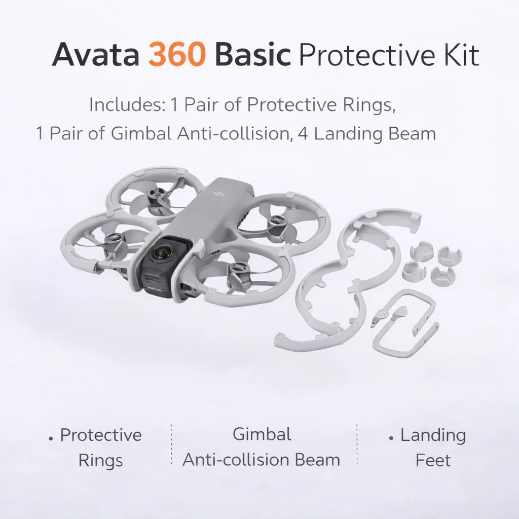 DJI Avata 360 Lightweight Full Protection Kit No Vision Blocking, No Panoramic Interference, Super Snug Fit, ABS 360° Armor
