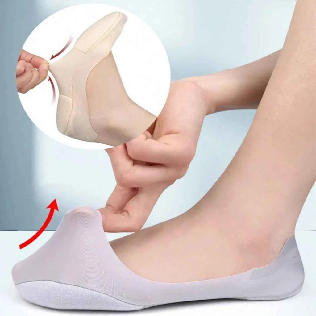Women's 3D Anti-Slip Low-Cut Boat Socks，Comfortable Invisible Liner Boat Socks, Soft Sponge Cushioning Shock Absorption