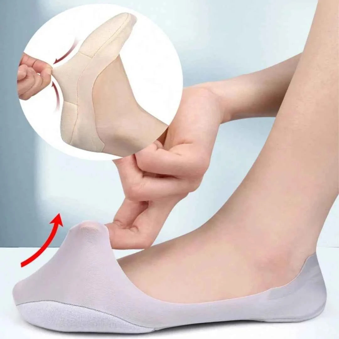 Women's 3D Anti-Slip Low-Cut Boat Socks，Comfortable Invisible Liner Boat Socks, Soft Sponge Cushioning Shock Absorption