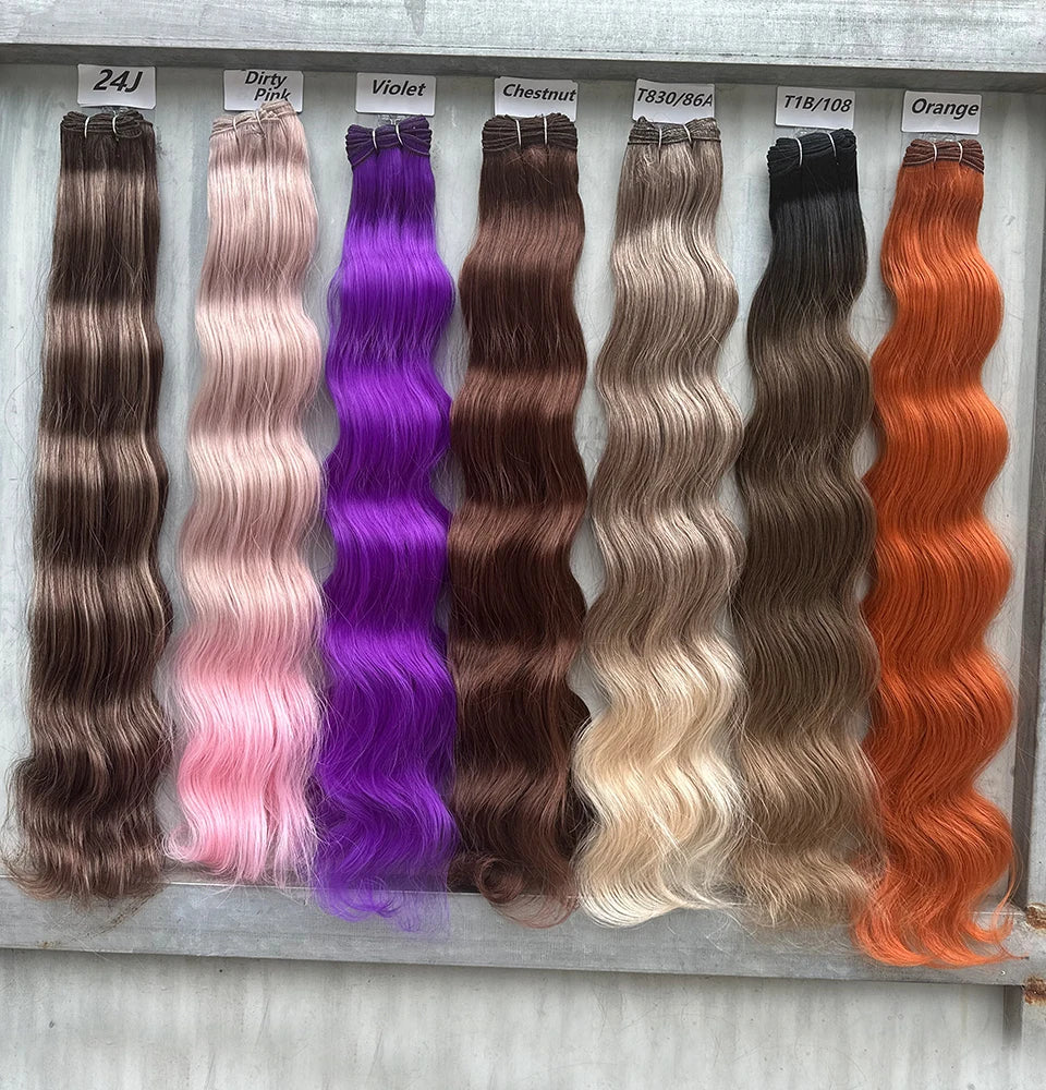Magicae 30Inches 200G Piano Blonde SP12/16/613 Ombre Brown 6# Body Wave Bundles High Temperature Synthetic Hair Extensions
