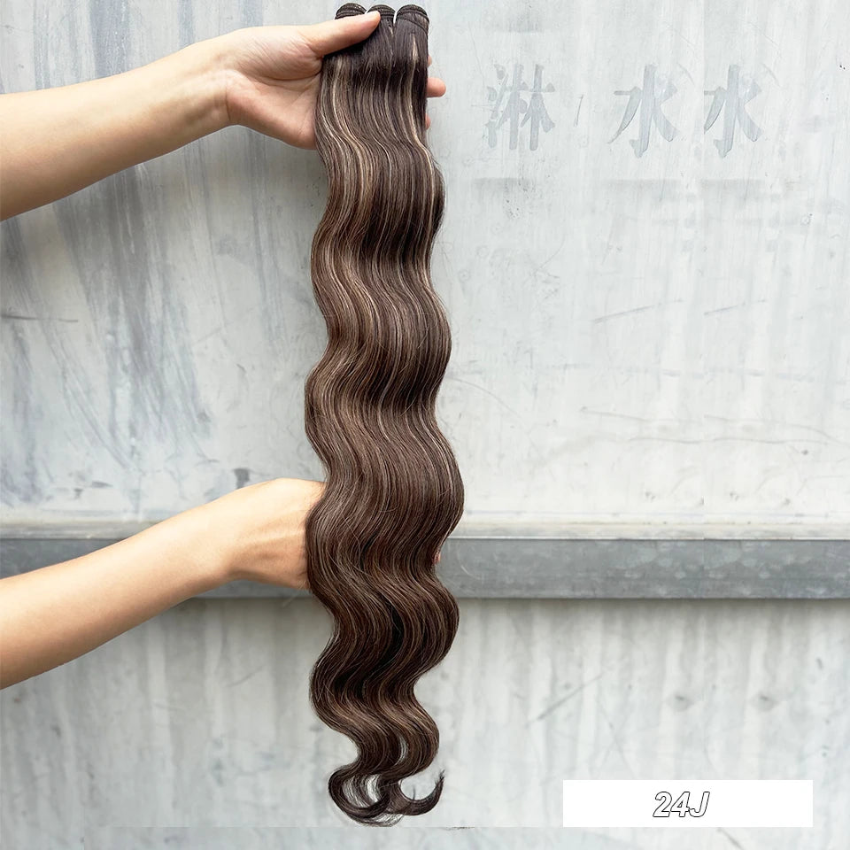 Magicae 30Inches 200G Piano Blonde SP12/16/613 Ombre Brown 6# Body Wave Bundles High Temperature Synthetic Hair Extensions