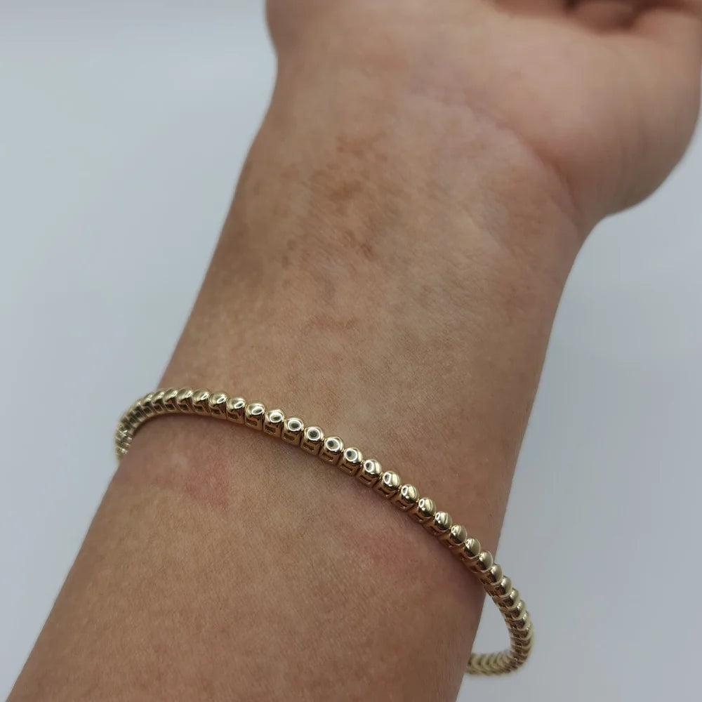 3 Carat Round Shape Lab Grown Diamond 14K White Gold Half Diamond Bangle Bracelet For Women's Diamond Bangle Bracelet