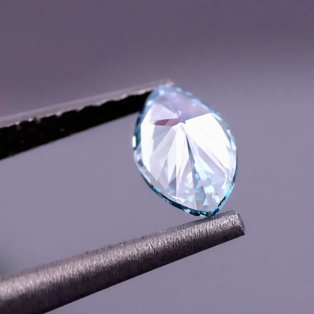 3ct Fancy Vivid Blue Marquise Shape CVD/HPHT Lab Grown Diamond VS Clarity IGI Certified Excellent Cut 10 Moh's Loose Diamond