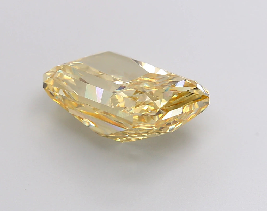 8.58 Carat Radiant Fancy Vivid Yellow Colored CVD Lab Grown Diamond High Quality Luxury Jewelry Piece