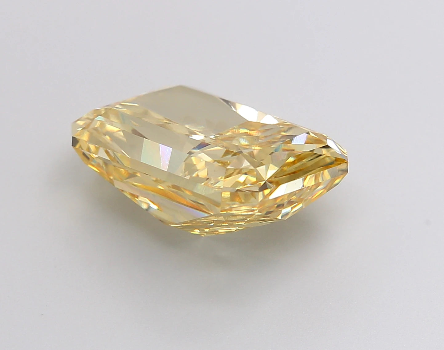 8.58 Carat Radiant Fancy Vivid Yellow Colored CVD Lab Grown Diamond High Quality Luxury Jewelry Piece