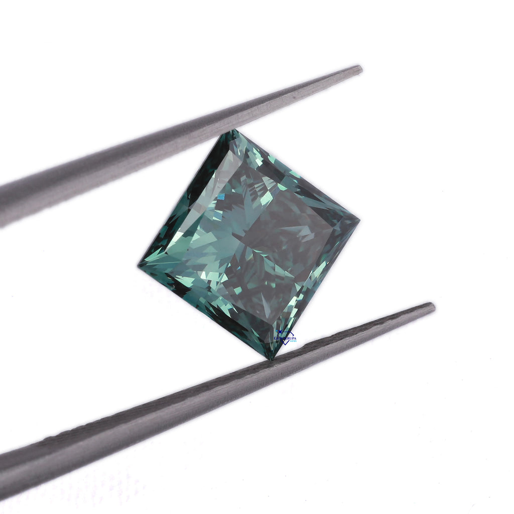 Exquisite Solitaire Princess Cut 4 CT D Color Lab Grown Filled Diamond VS1 Clarity IGI Certified Jewelry