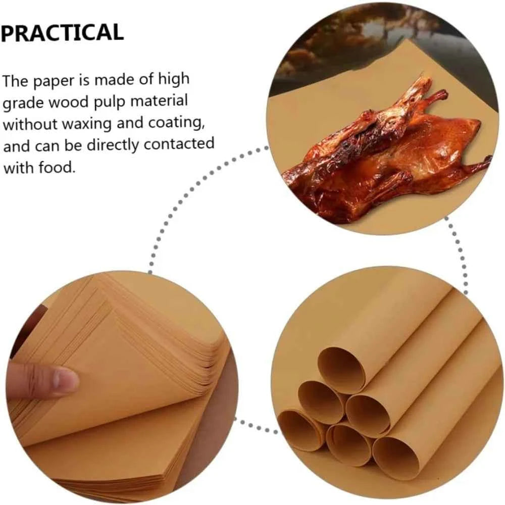100Pcs Parchment Paper Baking Sheets Non-Stick Precut Baking Parchment Baking Paper Will Not Curl Burn Wax Paper