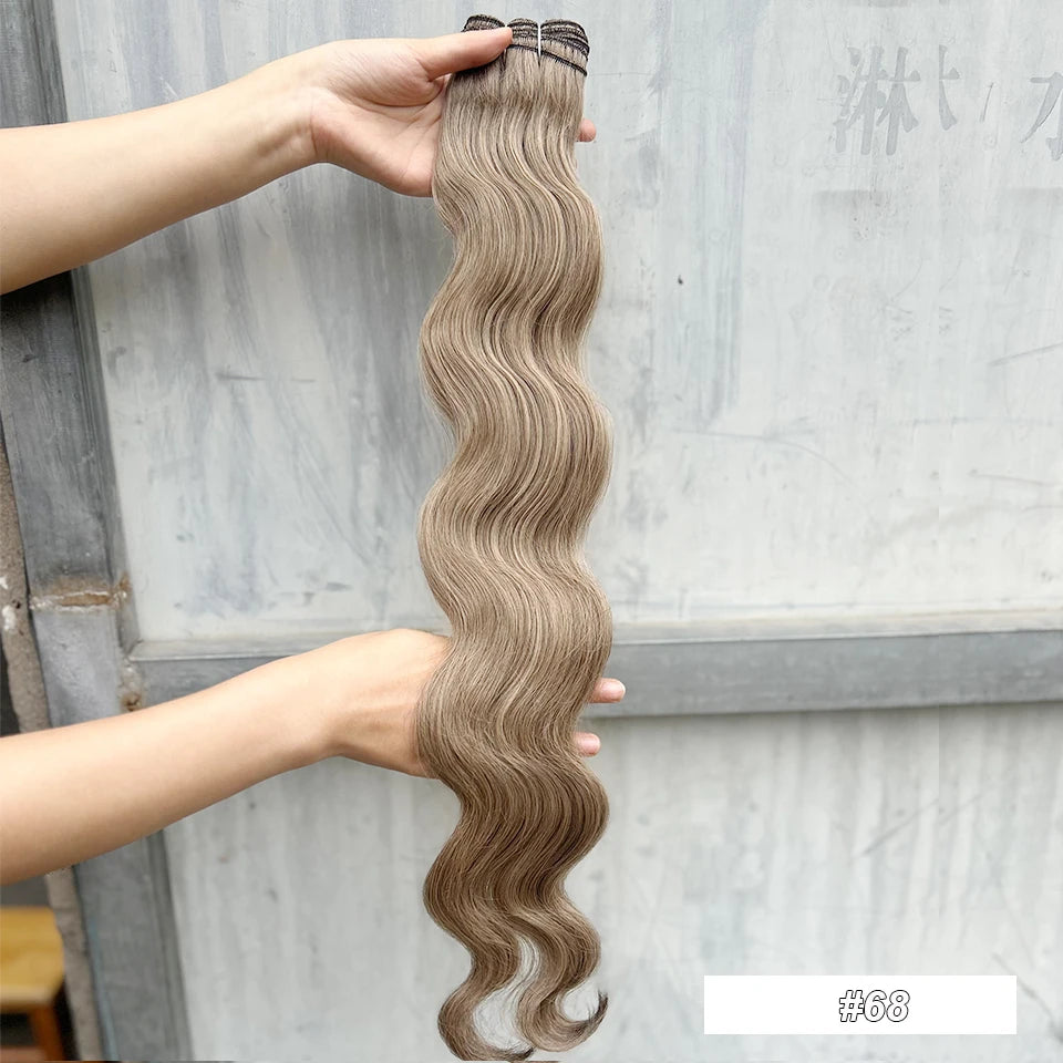 Magicae 30Inches 200G Piano Blonde SP12/16/613 Ombre Brown 6# Body Wave Bundles High Temperature Synthetic Hair Extensions