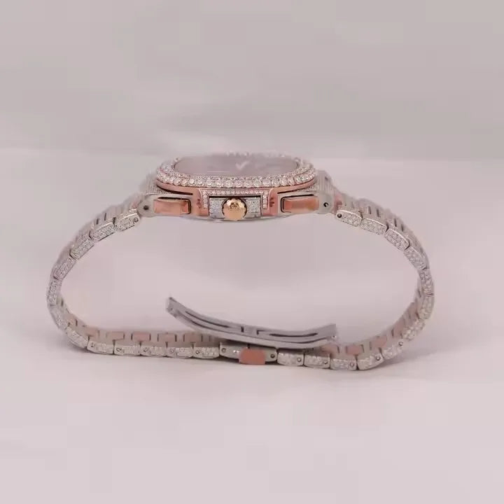 Fancy Vvs1 Men's  Hip Hop Bust Down Iced Out Moissanite Watch Best selling Wholesale Price and Free Shipping Luxury Watch