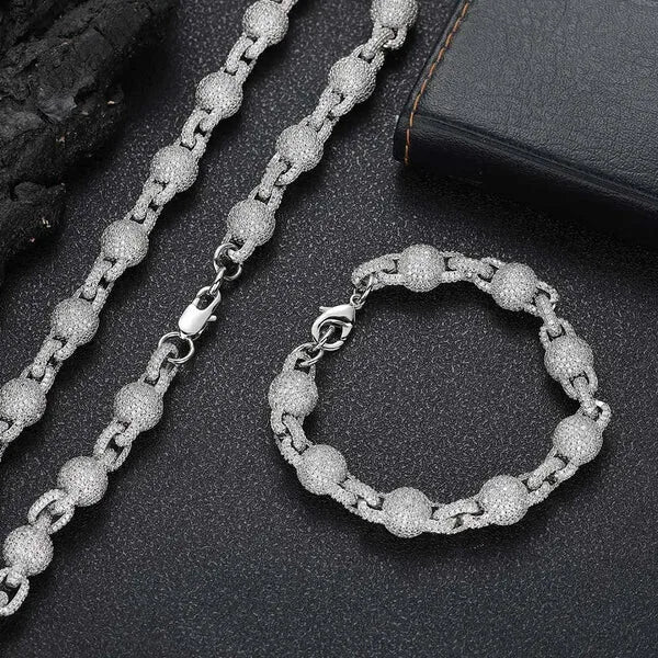 10.5mm Ball Chain Moissanite S925 For Women Men Iced Out Chain Hip Hop Jewelry Pass Diamonds Tester With GRA Free Shipping