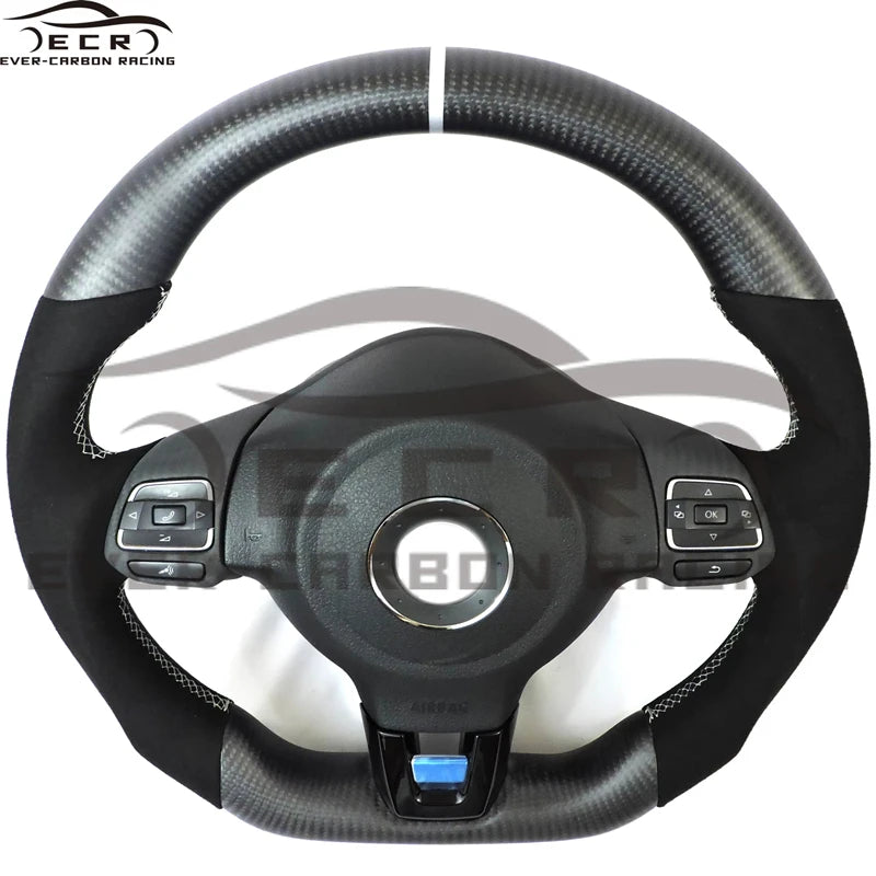 Ever-Carbon Racing ECR High Quality Customized Carbon Fiber Steering Wheel for Volkswagen VW Golf MK6 Steering Wheel