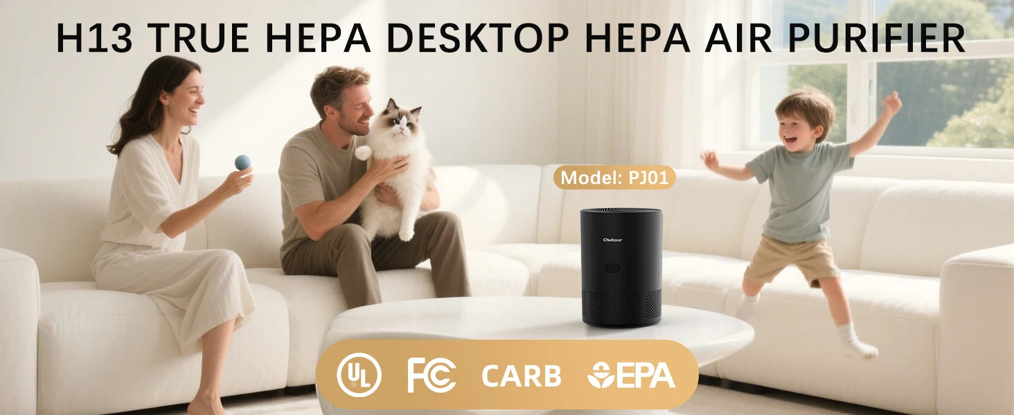 Chuboor Air Purifiers for Home H13 True HEPA for Bedroom Room kitchen washroom for Smoke and Dust Pollen Odors PM2.5 Detection