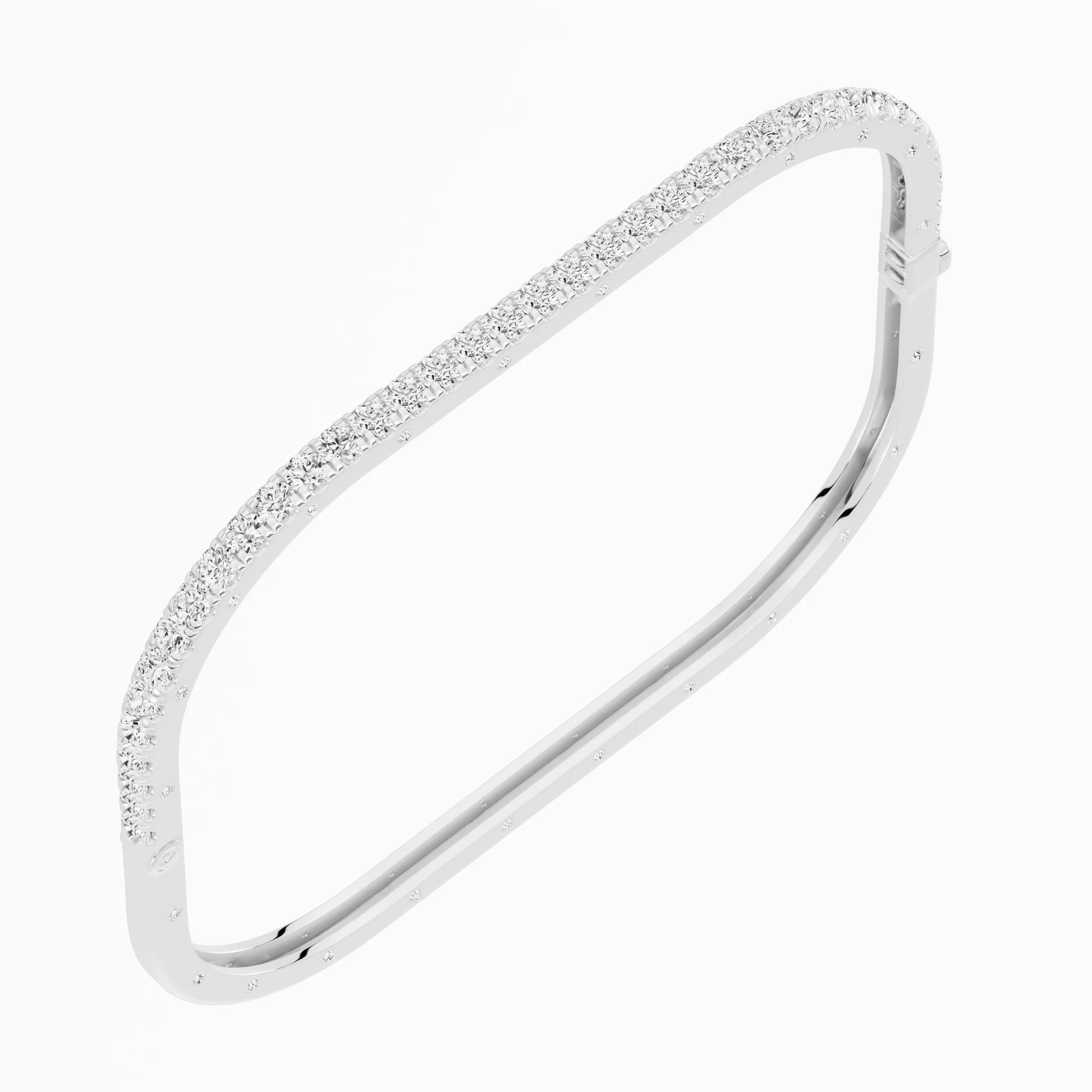 Best Seller Women's Diamond Bracelet Bangle Elegant 1.98 Ct Cut Rhodium Plated 14K/18K Solid Gold Handcrafted Jewelry Most