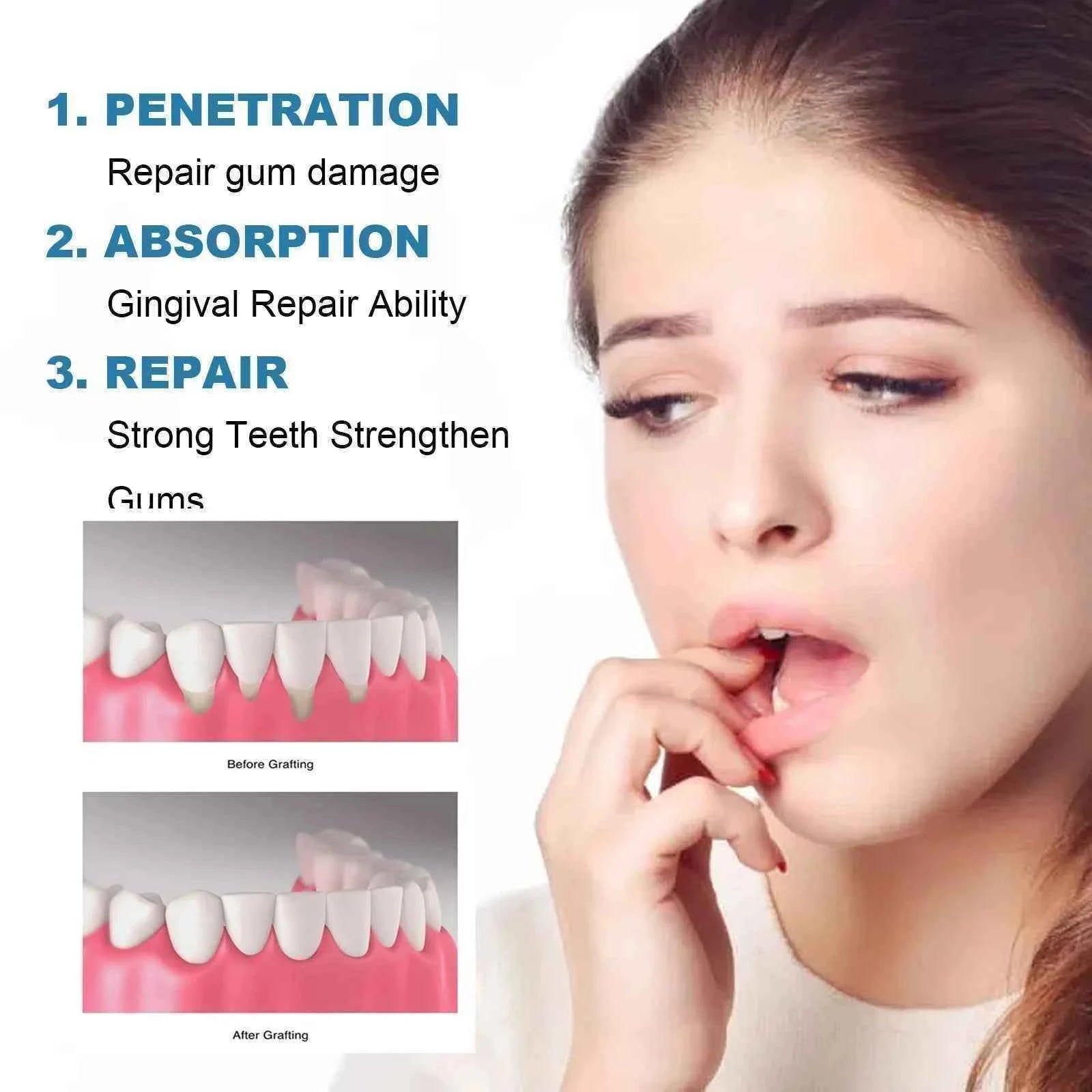 Jaysuing 30ml Repair Gums Serum Relieve Tooth Allergy Gum Pain Tooth Stain Cleaning Repair Gingival Regrowth Dental Care Drop