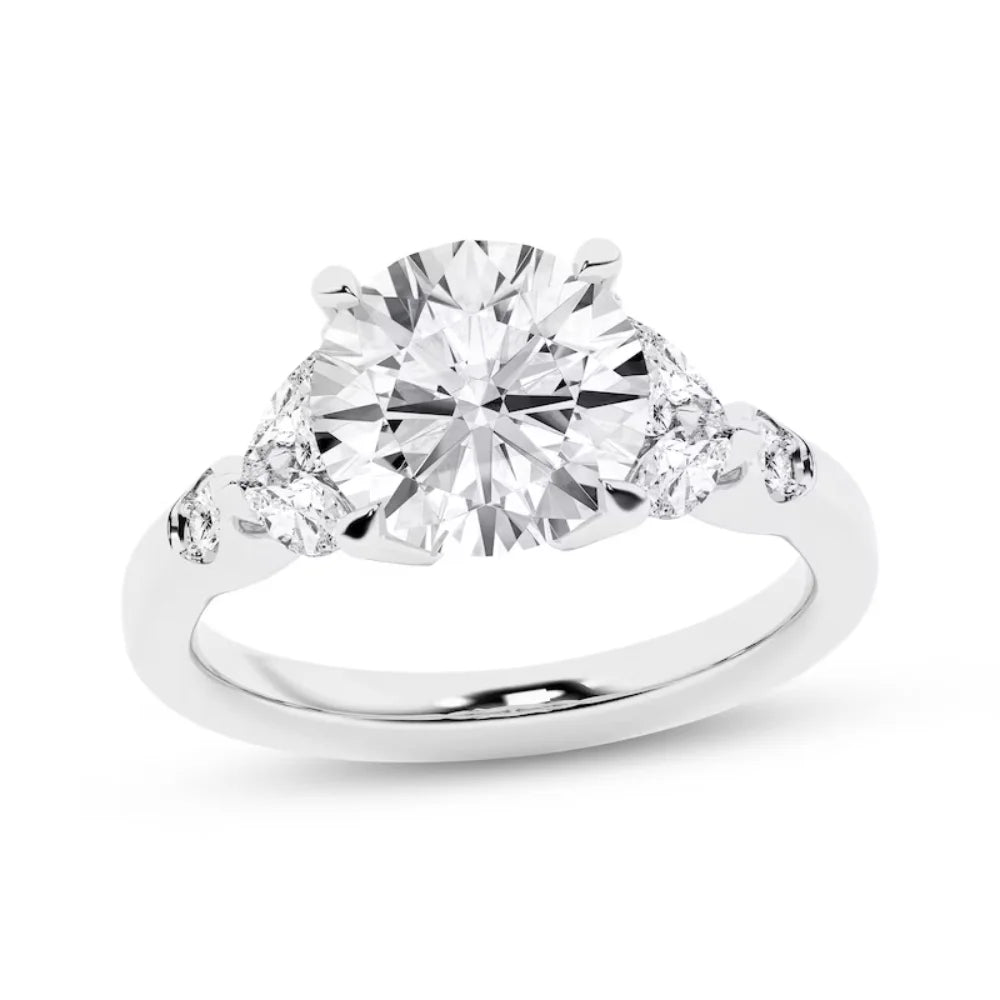 5 Carat Round Lab Grown Diamond Solitaire Wedding and Engagement Ring 14K White Gold F Color VVS2 Clarity Direct Manufacturer