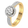 Women's 9K Solid Gold Wedding Band Ring 1.66 Cts VS Clarity EF Color Lab Grown Diamond Brilliant Cut Luxury IGI Jewelry