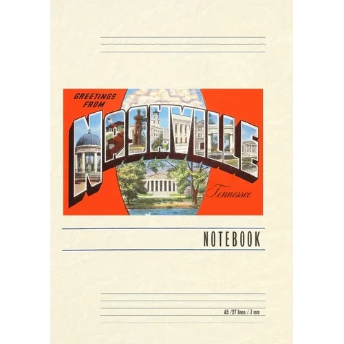 Vintage Lined Notebook Greetings from Nashville, Tennessee - Paperback