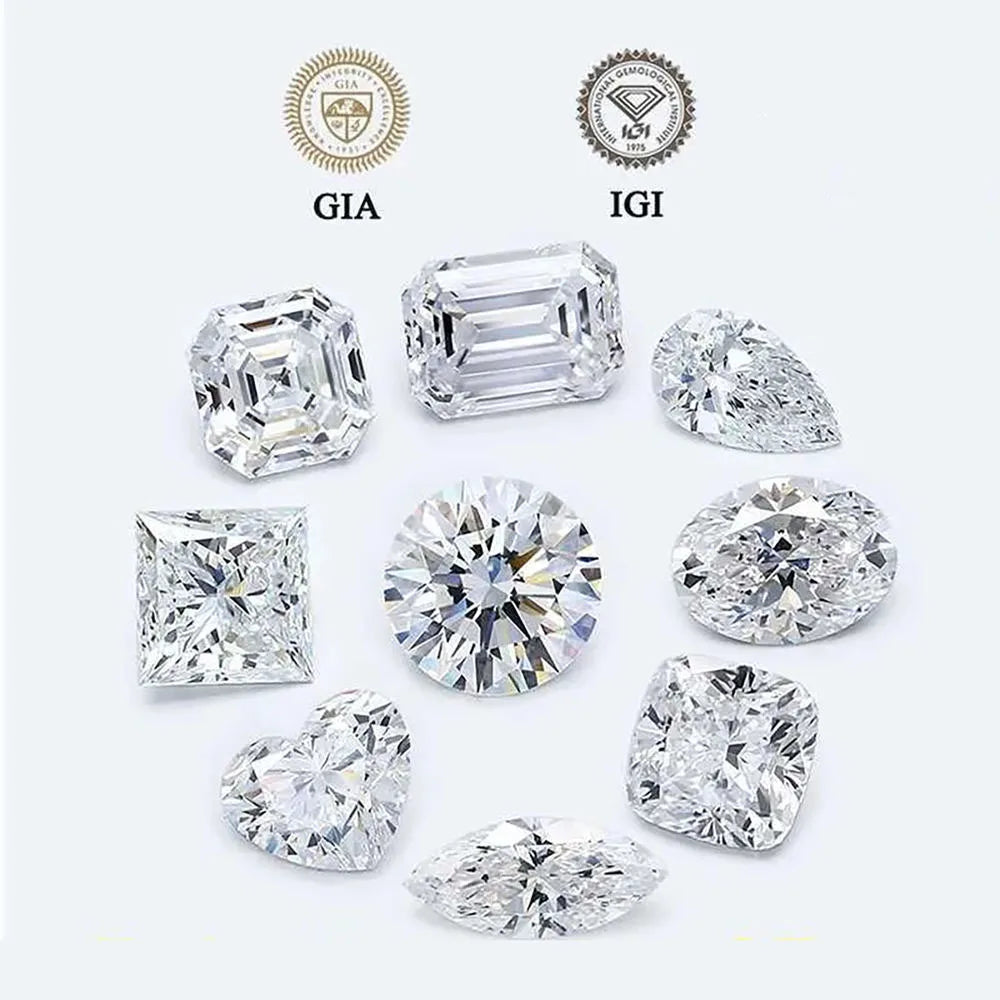Wholesale Loose Lab Created Diamond Princess Square Cut D Color 0.5CT 0.8CT 1CT 1.5CT 2CT 2.5CT 3CT Lab Grown Diamond