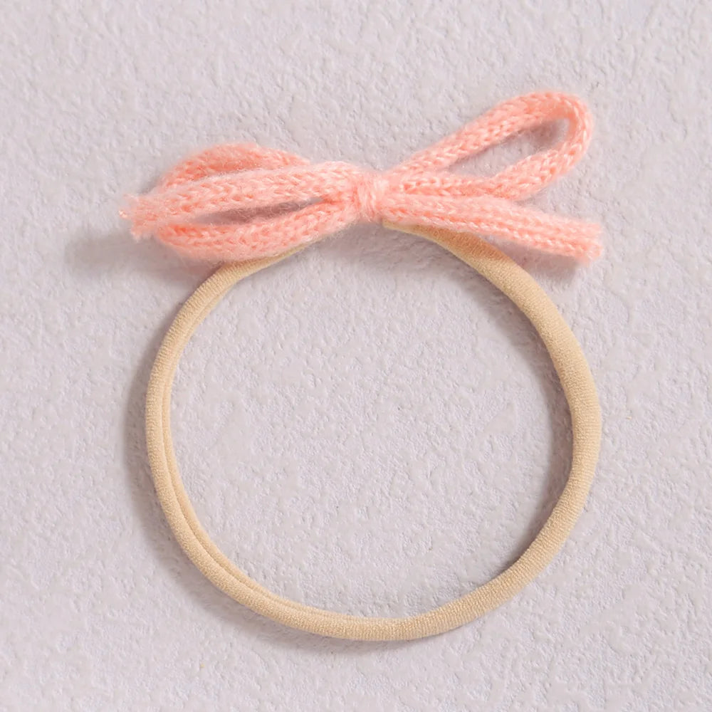 1pcs Wool Bow Elastic Baby Headband for Newborn Girls Hairbands Bowknot Infant Classical Headwear Turban Baby Hair Accessories