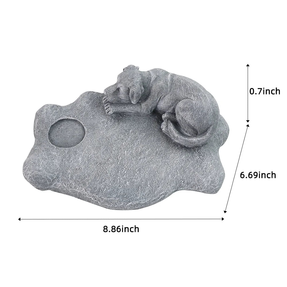 Customizable Resin Ornament of Sleeping Dog with Candle Holder - Ideal for Pet Owners to Memorialize Lost or Deceased Puppies