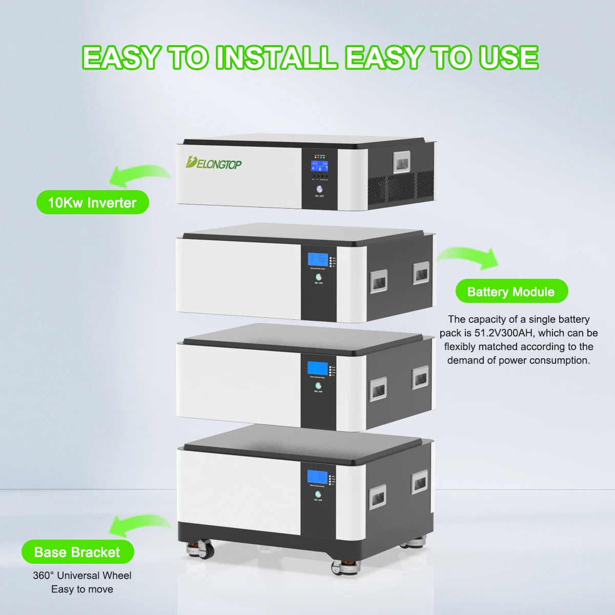 EU DDP 51.2V 314Ah 628Ah 16kWh 32kWh Lithium Battery Home Energy Storage System Renewable Lifepo4 32Kwh All in One Inverter