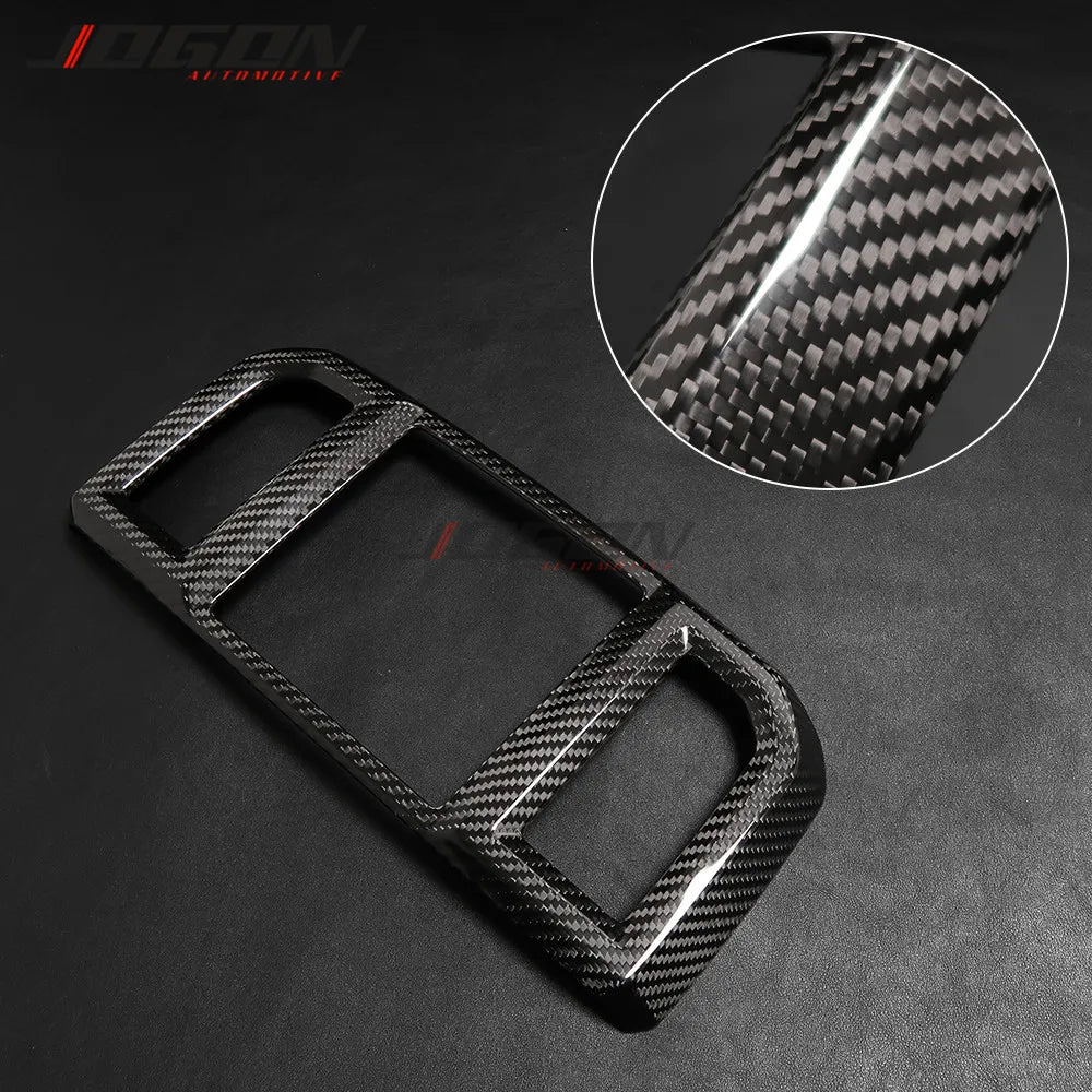 Car Accessories Real Carbon Fiber Style Plated Armrest Box Rear Air Vent Frame Trim Cover for Ford F150 F-150 Raptor 2015-2020