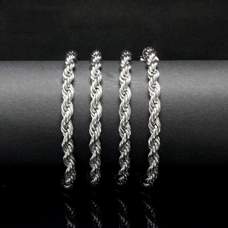 New Fashion Madonna Sterling Silver S925 Rope Chain Necklace Moissanite for Certified Gold/Silver/Rose Gold Plated Hip Hop Music