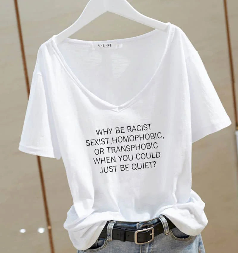 T Shirt Women 2026 New V-neck Loose Top Slub Cotton Letters Wild Short-sleeved Bottoming Shirts Female T Shirt Ins Tide Sexy Top