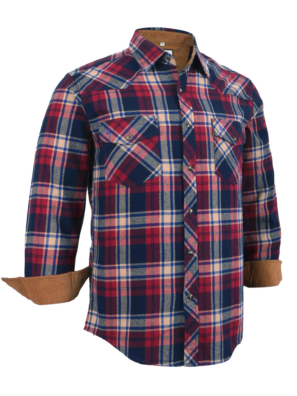 Mens Flannel Pearl Snap Plaid Button up Casual Western Cowboy Long Sleeve Shirts
