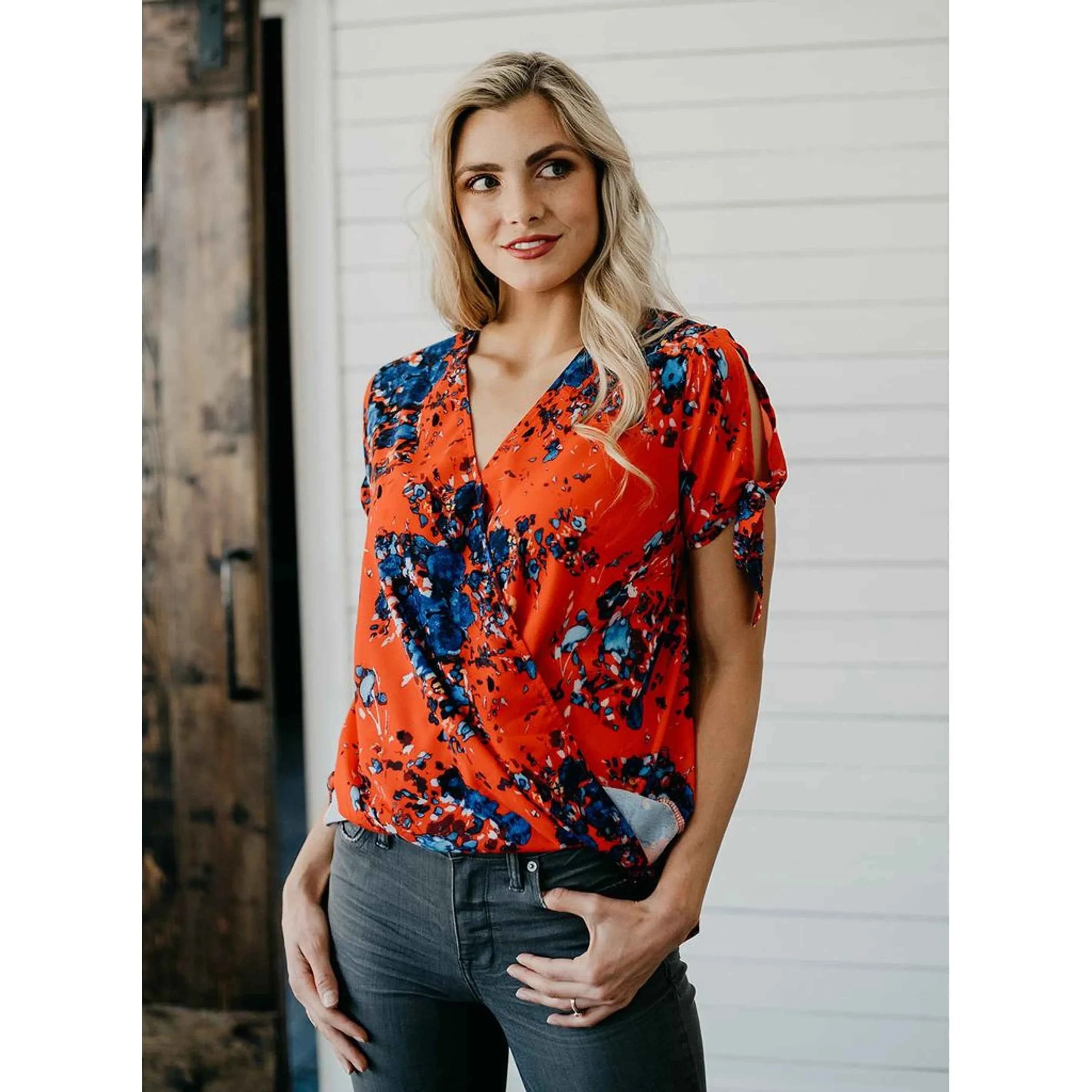 TD Women's Tie Detail Top Stay with Me Blouse & Shirt