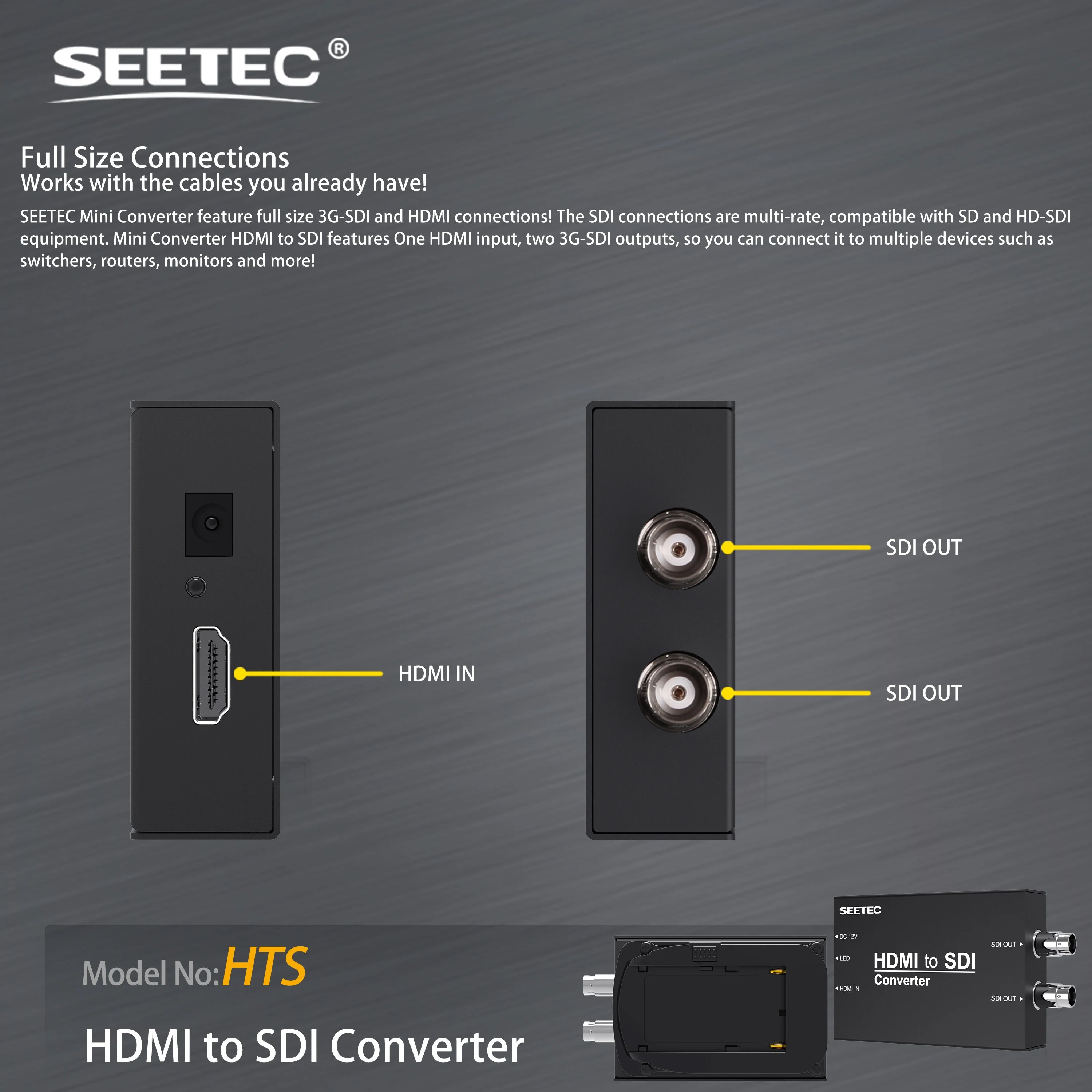 FEELWORLD Professional HDMI to SDI Converter B2B Factory Direct Supply HDMI to SDI Pro Converter for Broadcasting