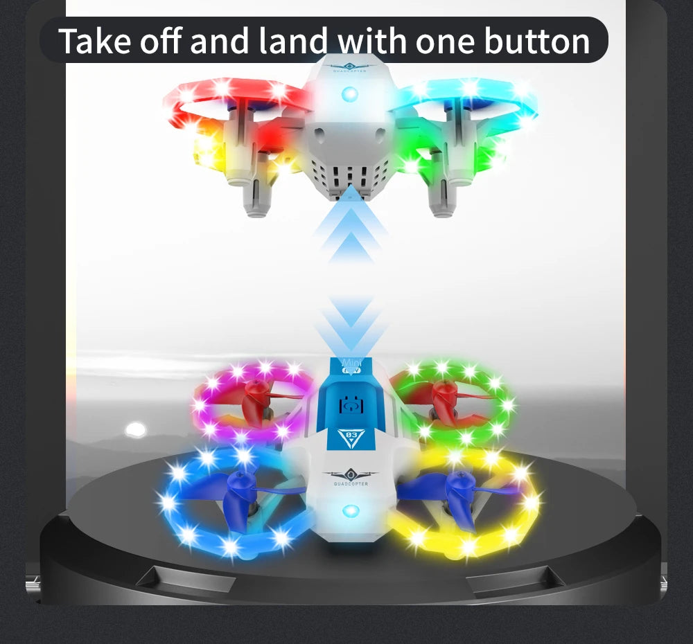 KF601 Pocket Rc Drones Protective Design Cool Colorful Light Drone for Kids Beginner Education Drone Toys