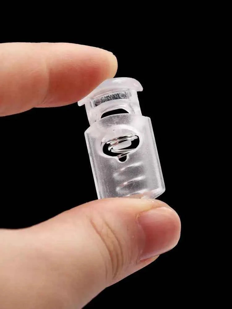 10pcs Cord Lock Plastic Stopper Cord Ends Toggles Clip Buckle Transparent Clear Frost For Shoelace Clothing DIY Bag Accessories