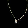 Gold Pear Halo Diamond Luxury Pendant with Sparkling Diamonds Elegant Timeless Design Link Chain for Wedding Party & Anniversary