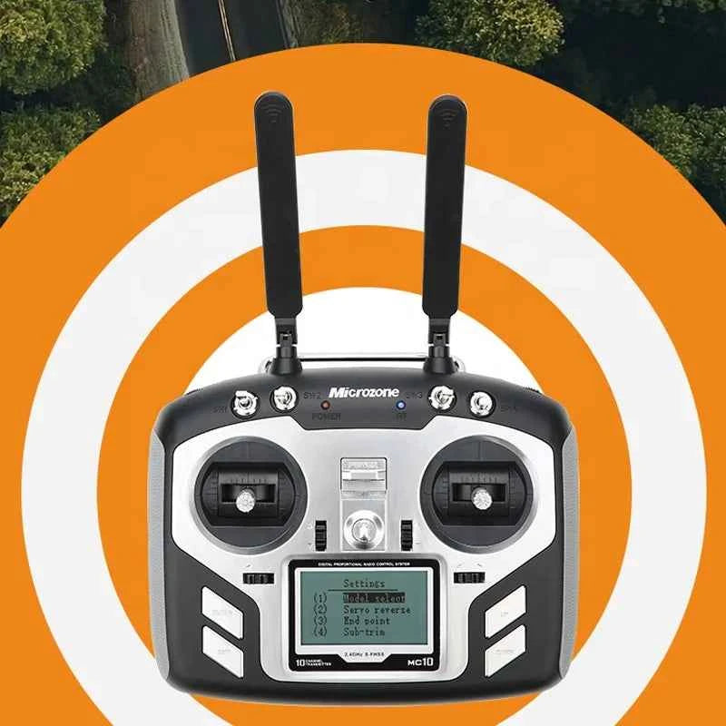 Microzone MC10 10CH 2.4Ghz FHSS RC Transmitter With MC9008S Receiver PCM2048 PWM /M.Bus for RC FPV Racing Drone Airplane