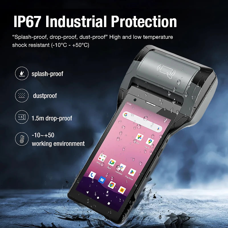 Newly Hot Selling 4GB RAM 128GB ROM Mobile Android 12.0 Handheld Data Collector POS Printer PDA Terminal for Electricity Bill