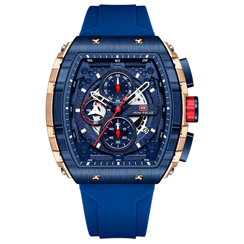 MINI FOCUS 0399 New Silicone Men Watch Business Casual Calendar Quartz Watches Sport Waterproof Luminous Men's Wristwatches