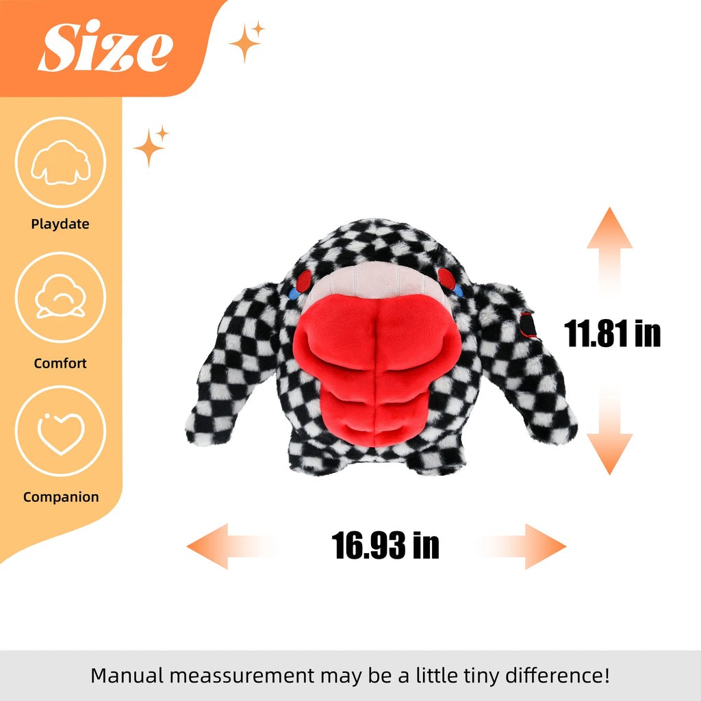 17 Inch Standing Muscular Whale Stuffed Animal with Luxury Gift Box for Adults High Density Firm Muscle Plush Toy