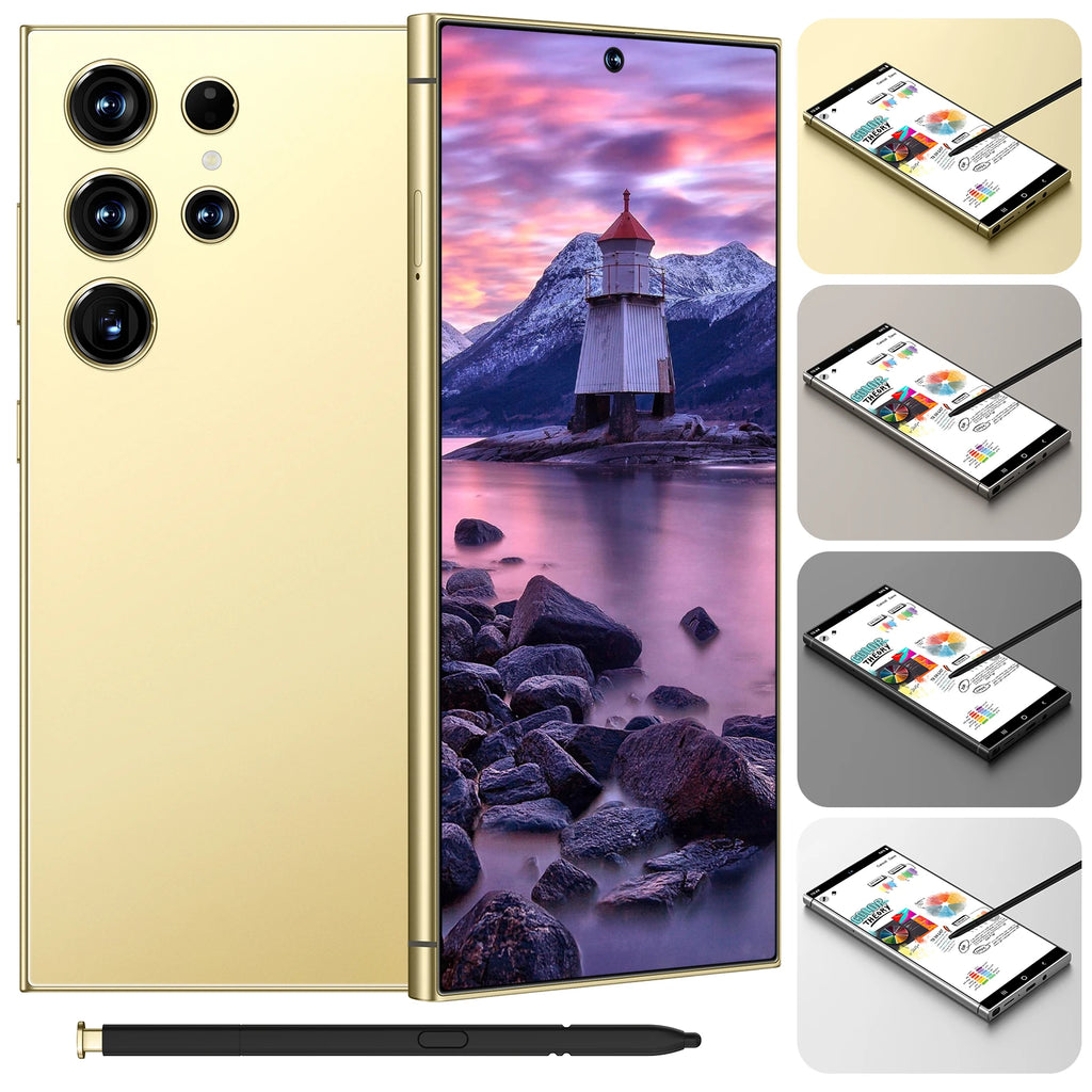 Samsum S24 Ultra Smartphones 8+256GB 5G Dual SIM Original CPU Octa Core HD Screen Resolution LTE Cellular Mobile Phone