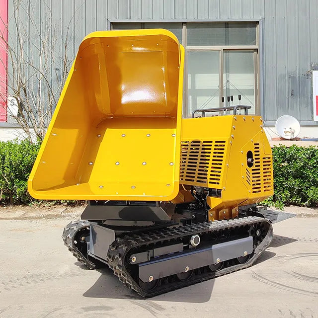 New Arrival Home Use Mini Loader 1200kg Hydraulic Tracked Dump Self-Loading Farm Garden Mini Dumper with Pump Core Component