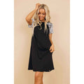TD Uproar Leopard Mini Dress-Elegant Casual for Office Ladies Vintage Puff XS for Club Day Party Vacation Spring Autumn Spandex