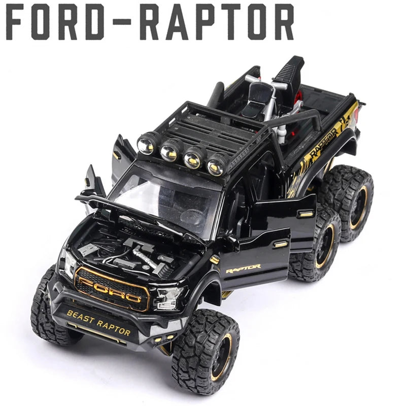1/28 Ford Raptor F150 Alloy Car Modified Off-Road Vehicle Model Diecast & Toy Vehicles Metal Car Model Collection Kids Toys Gift