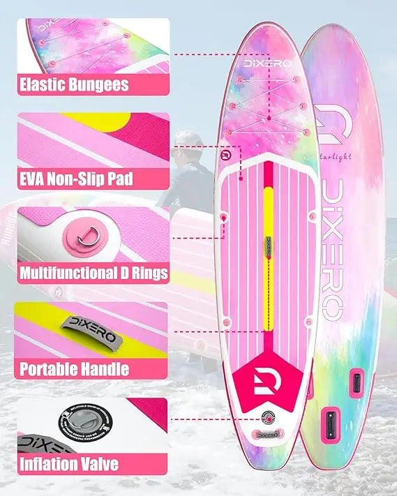 EU Warehouse 11'x33"x6" Inflatable All-Around SUP Board Durable Drop Stitch Stand up Paddle Board for Ocean Use