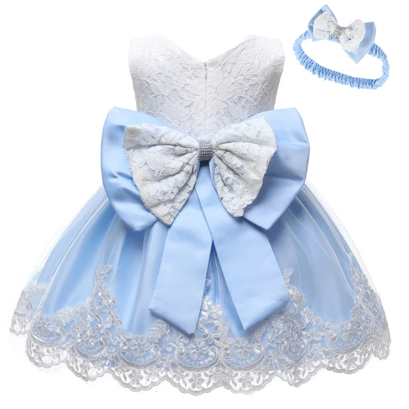 Newborn Baby Girls White Princess Christmas Dress Kids Dresses For Girls Baptism 1st Birthday Wedding Bridesmaid Infant Vestidos