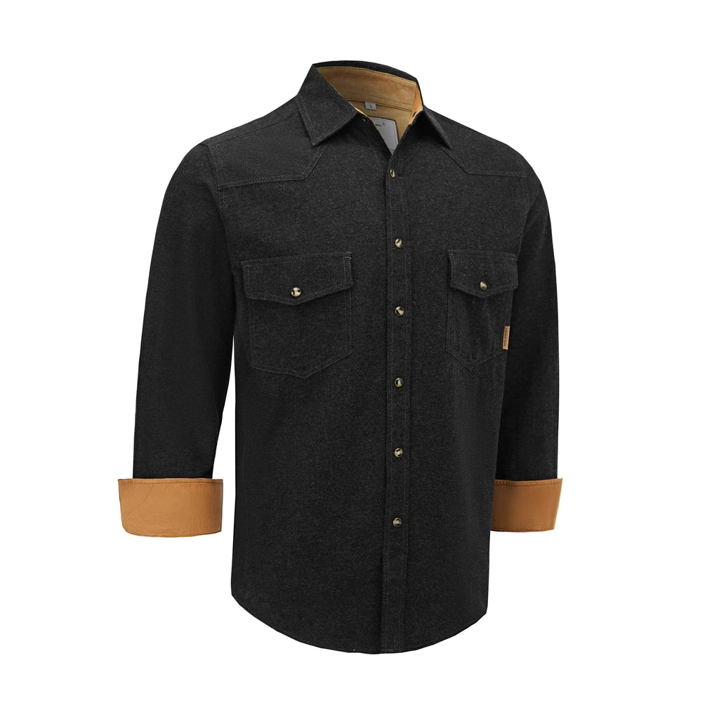 Mens Flannel Pearl Snap Plaid Button up Casual Western Cowboy Long Sleeve Shirts