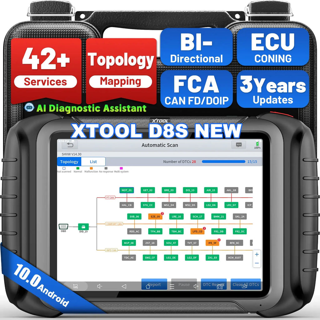 EU Warehouse XTOOL D8S EU All System Diagnostic Obd2 Scanner Ecm Programming Tool Automotive Key Programmer for All Key Lost