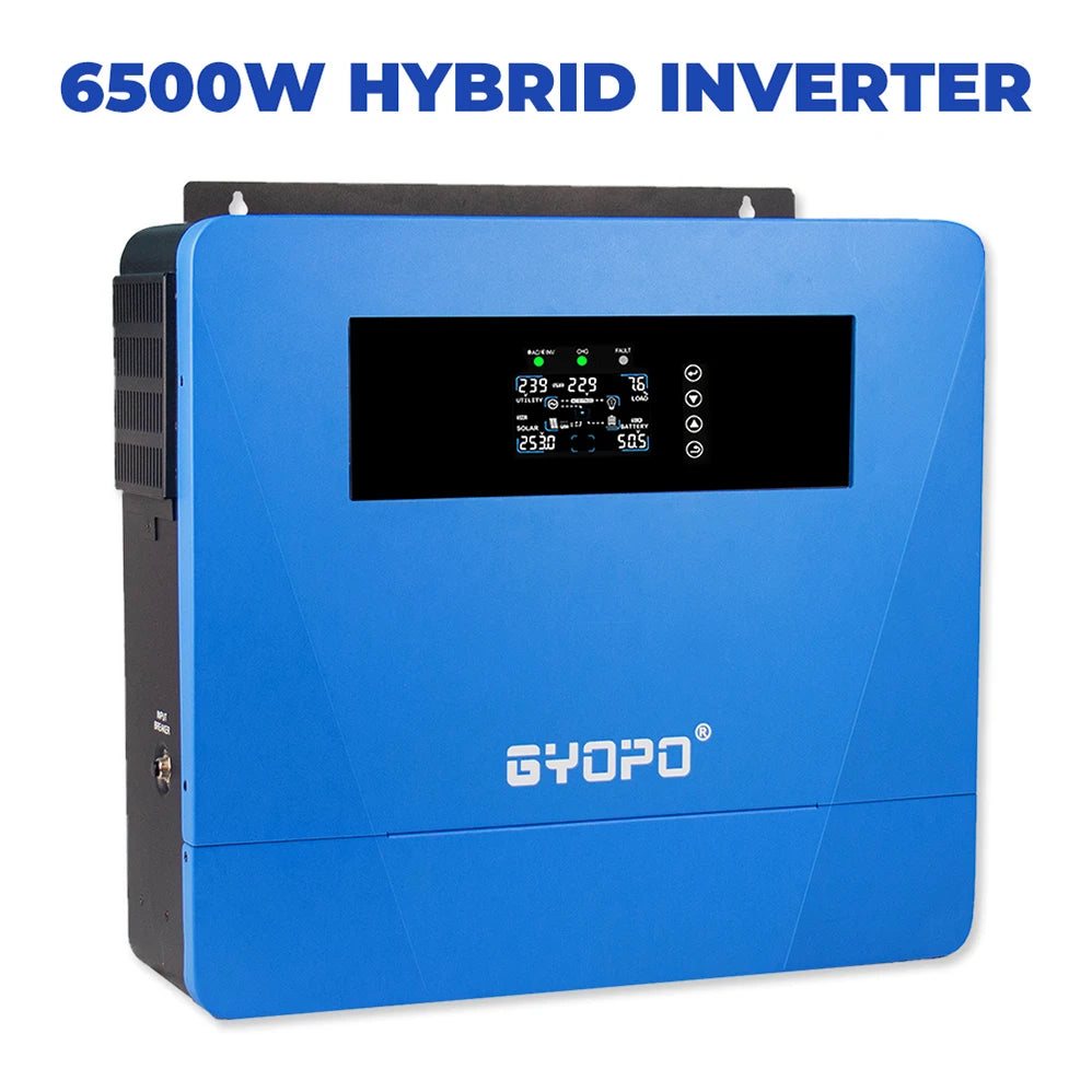 Single-Phase 6.5kw/6500 Watt Output Hybrid Solar Electric Inverter for Solar Systems