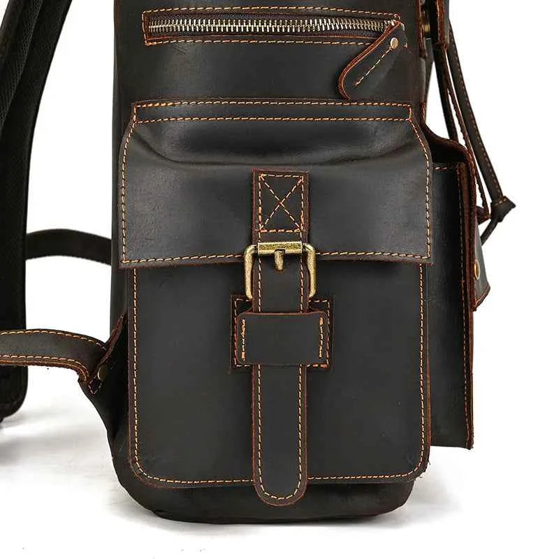 2025 New Arrivals Leather Backpack For Men Male Genuine Leather Laptop Travel Backpack 17 Inch Daypack Shoold Bag Men Male Large