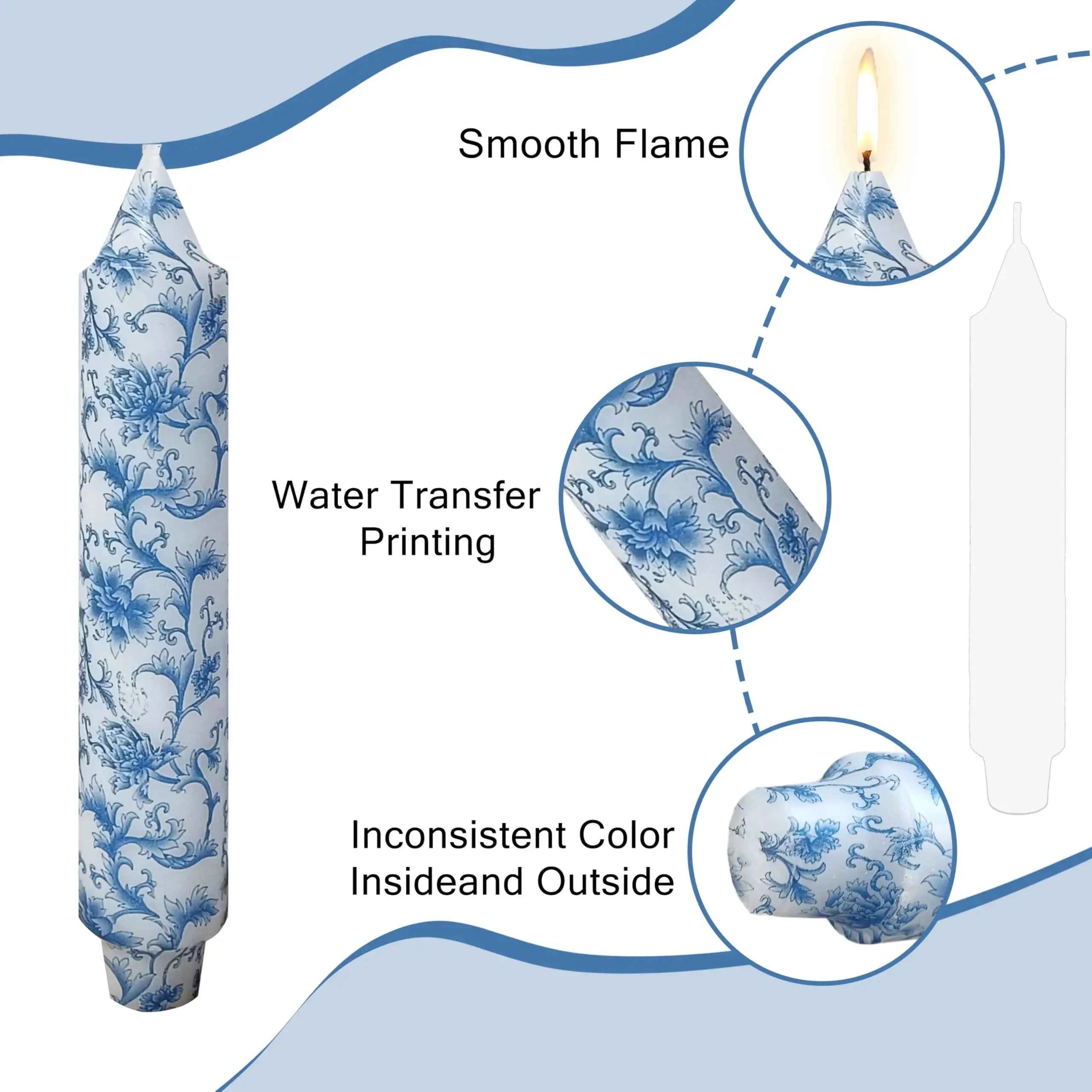 7Inch Pillar Candles Handmade Unscented 4PCS Small Taper Candle Sticks for Festive Parties Wedding Home Decor